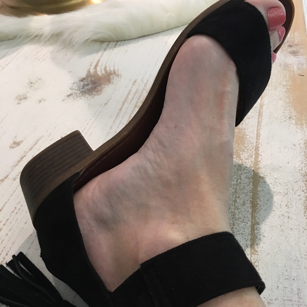 ROCK CANDY BLACK SUEDE SANDALS